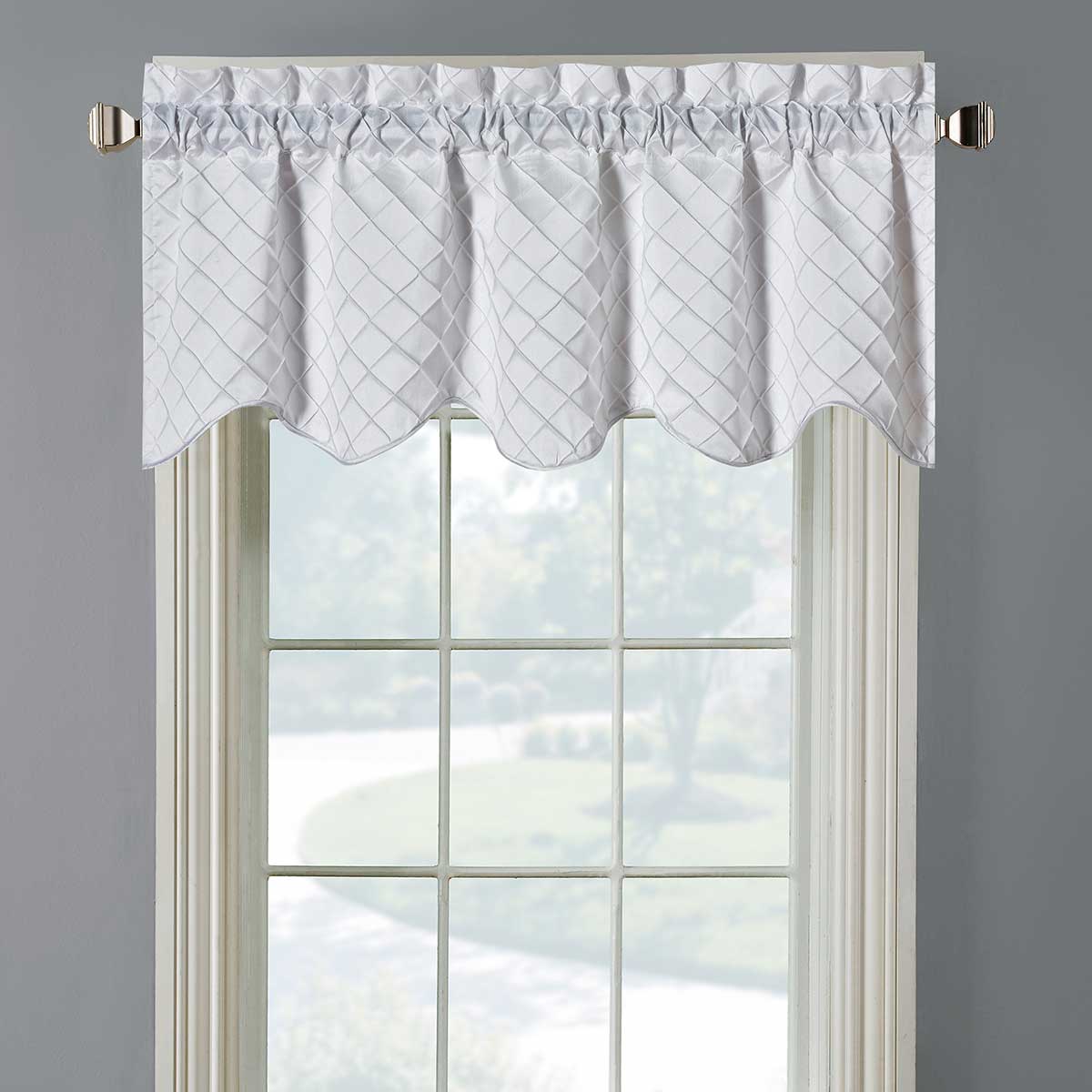 Diamond Pintuck Lined Window Valance 52"Wx17"L (Single)