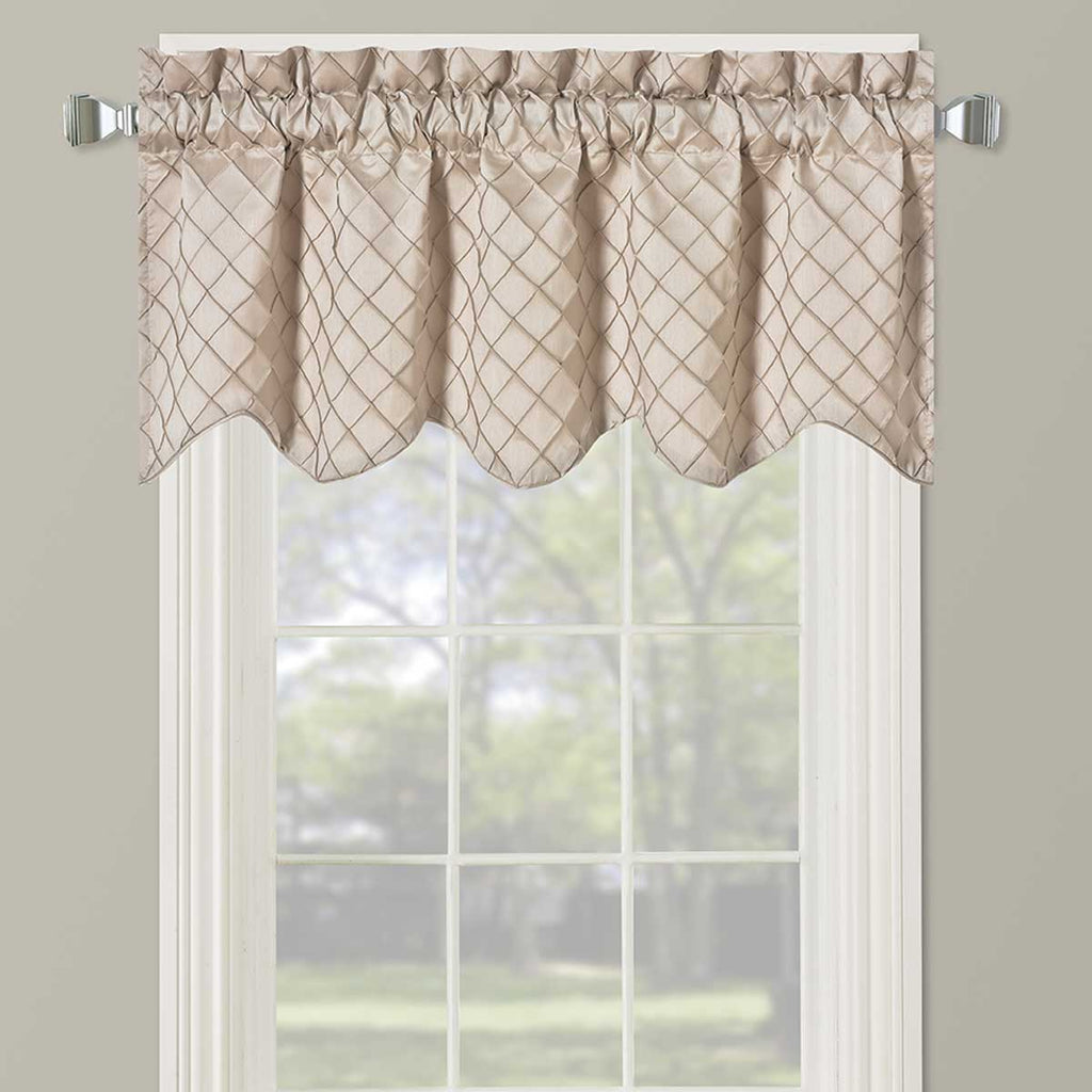 Diamond Pintuck Lined Window Valance 52"Wx17"L (Single)