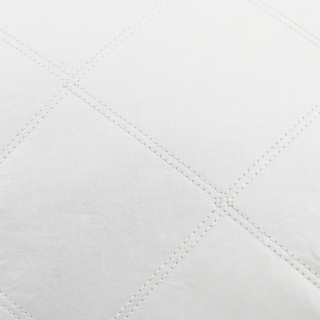 Quilted Pillow with Grey Duck Feather and Down Alternative