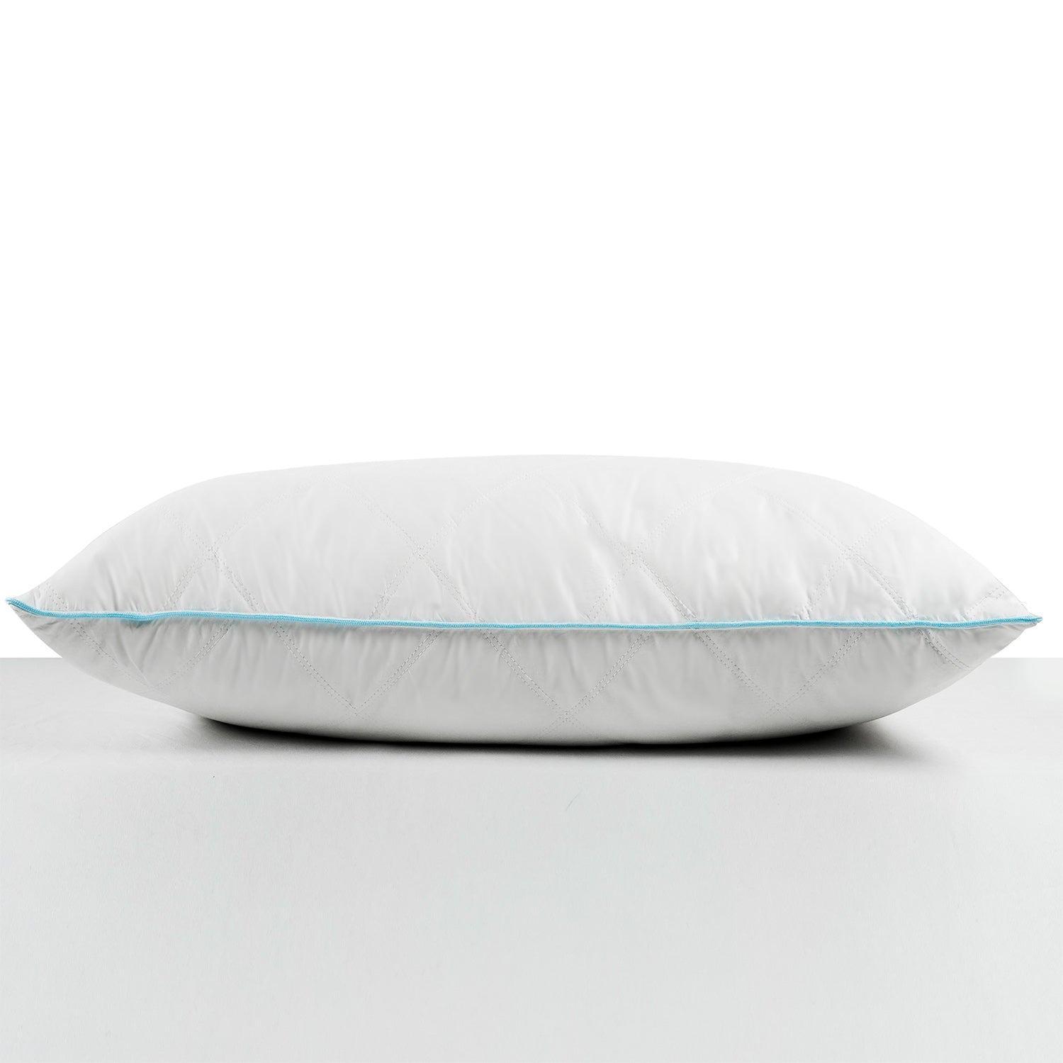 Quilted Pillow with Grey Duck Feather and Down Alternative