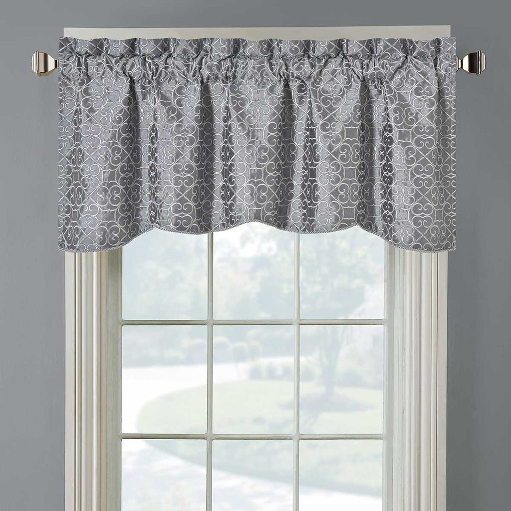 Halifax Lined Embroidered Window Valance 52"Wx19"L (Single)