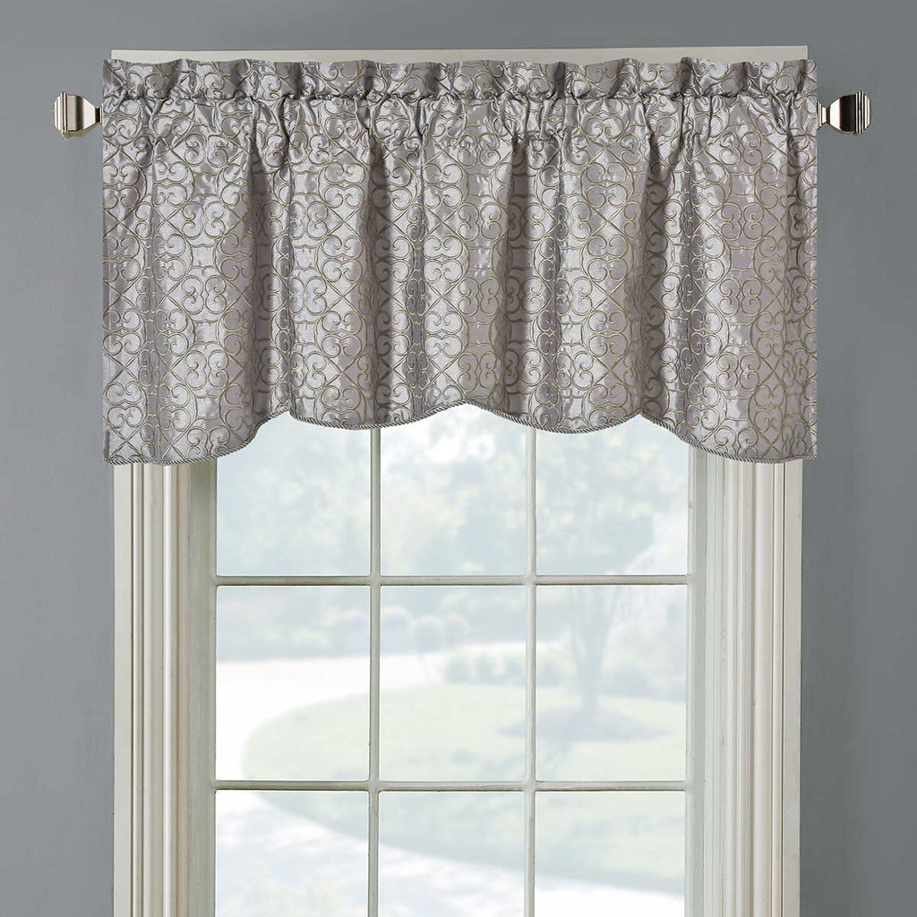 Halifax Lined Embroidered Window Valance 52"Wx19"L (Single)