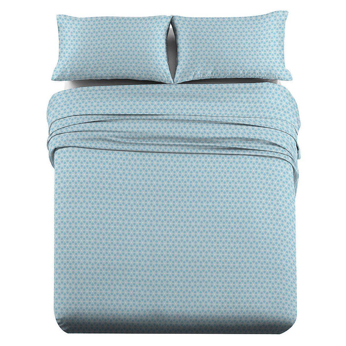Heavyweight Printed Flannel Sheets 170GSM - Snow