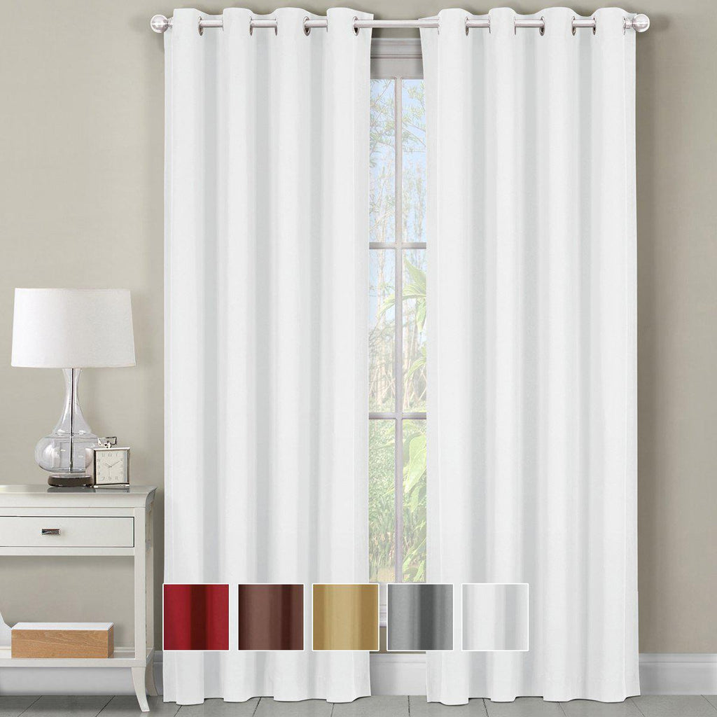 Luxor Heavyweight 100% Cotton Room-Darkening Grommet Curtains Single Panel