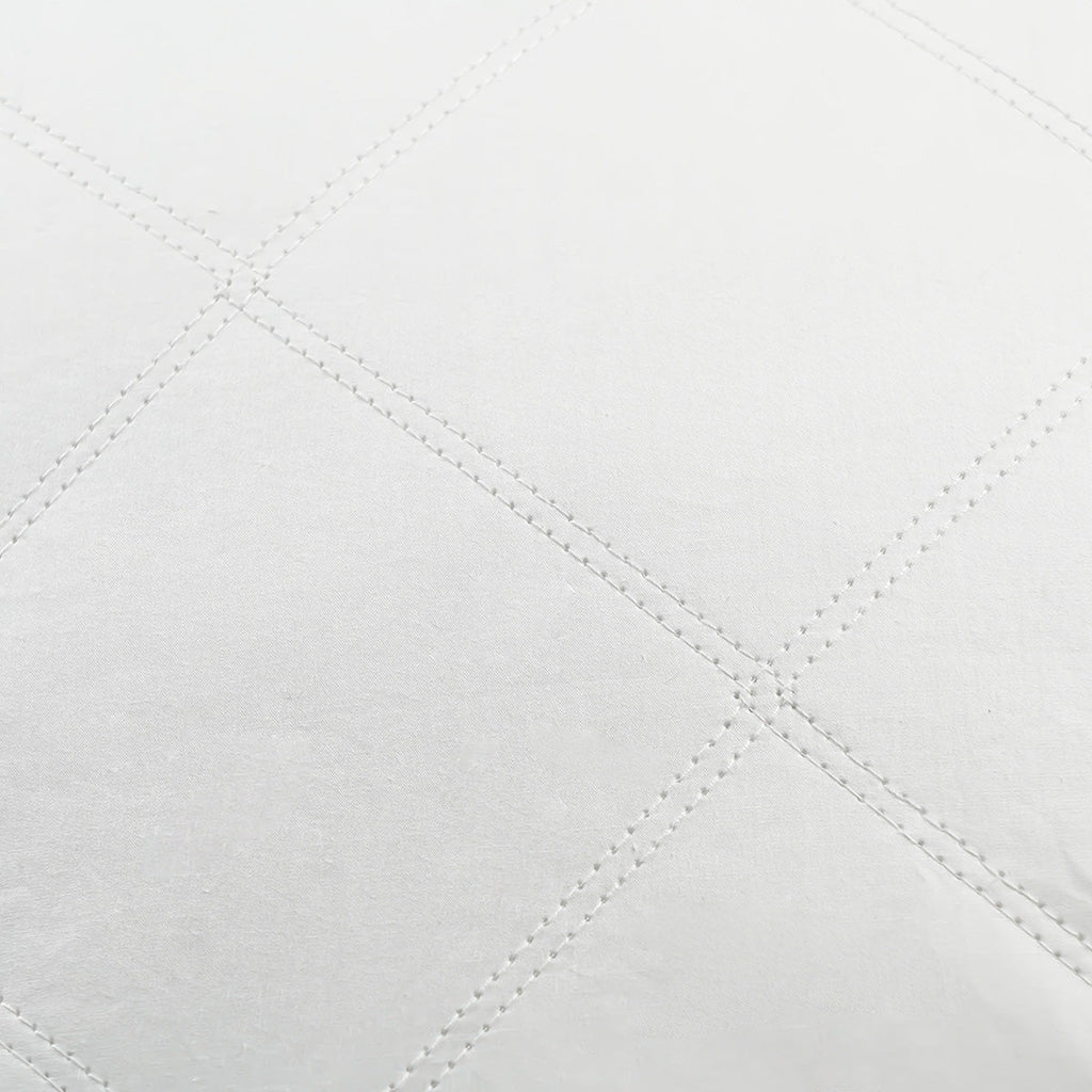 Quilted Pillow with Grey Duck Feather and Down Alternative