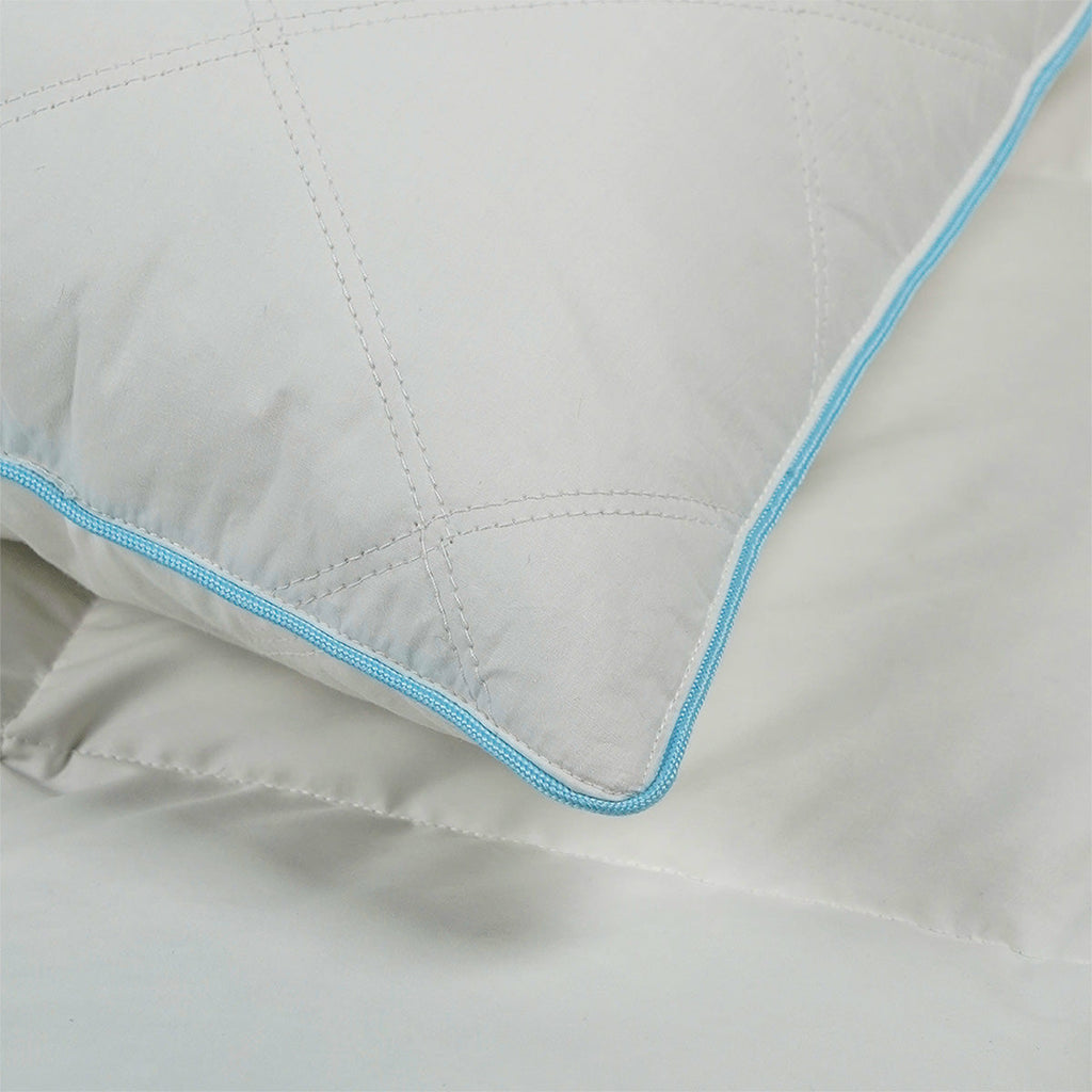 Quilted Pillow with Grey Duck Feather and Down Alternative