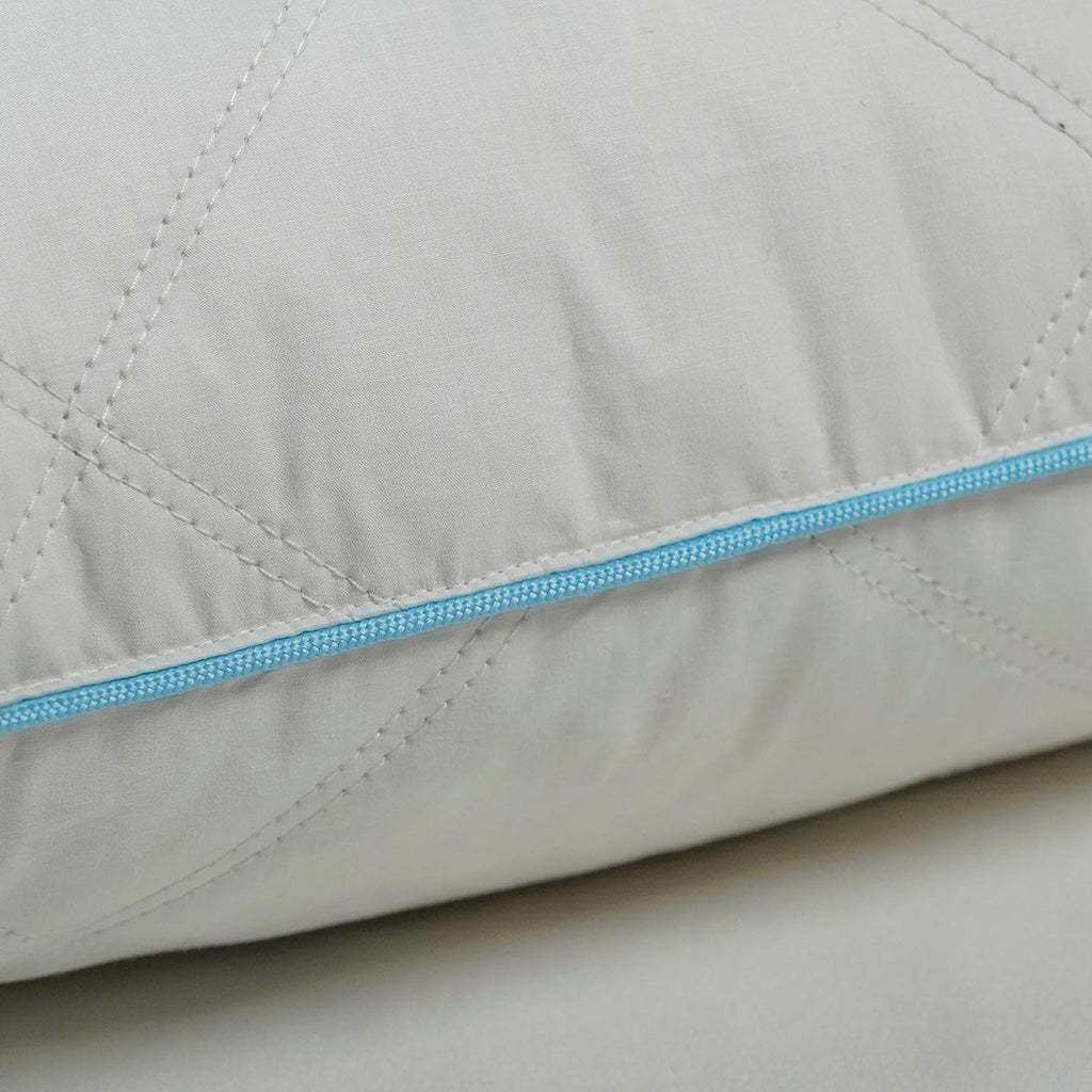 Quilted Pillow with Grey Duck Feather and Down Alternative