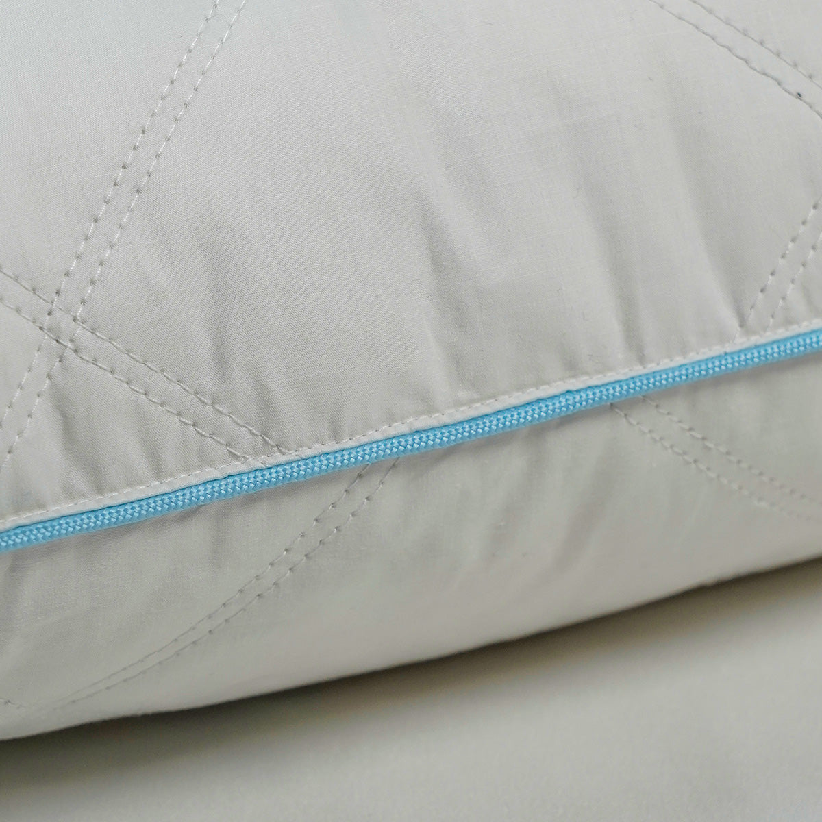 Quilted Pillow with Grey Duck Feather and Down Alternative