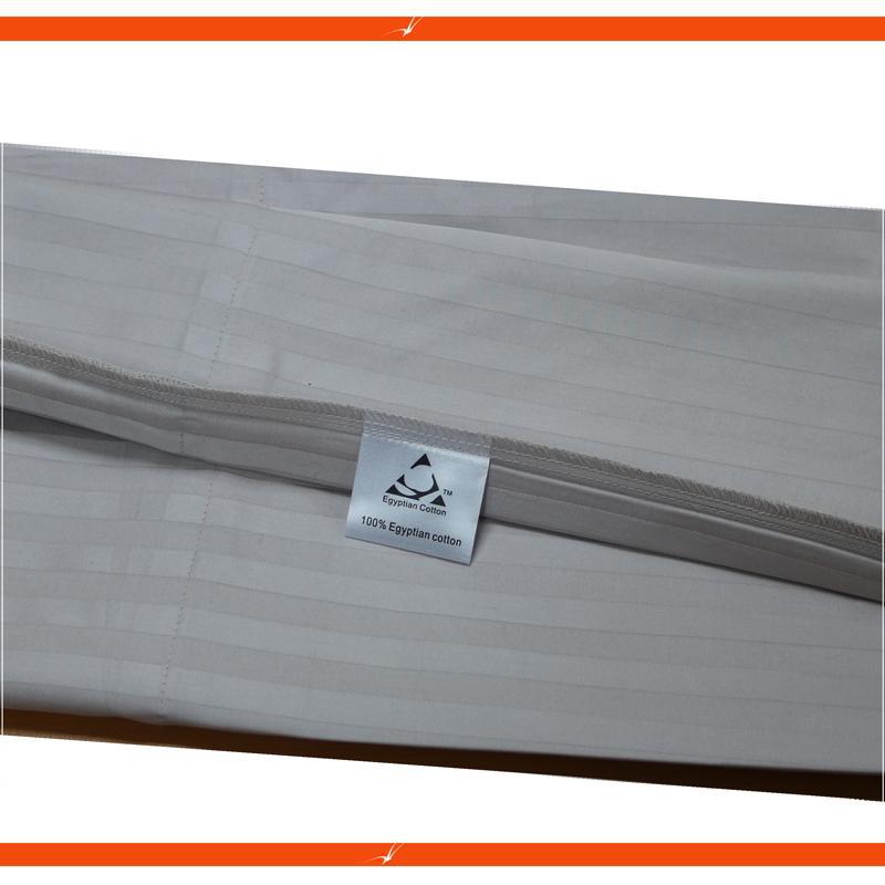 Combed Cotton Split Corners Damask Stripe Bed Skirts