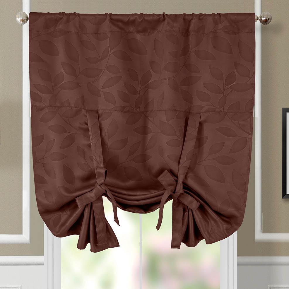 Tie Up Window Curtain Shade ( 37" W X 63" L) Virginia Rod Pocket Room Darkening