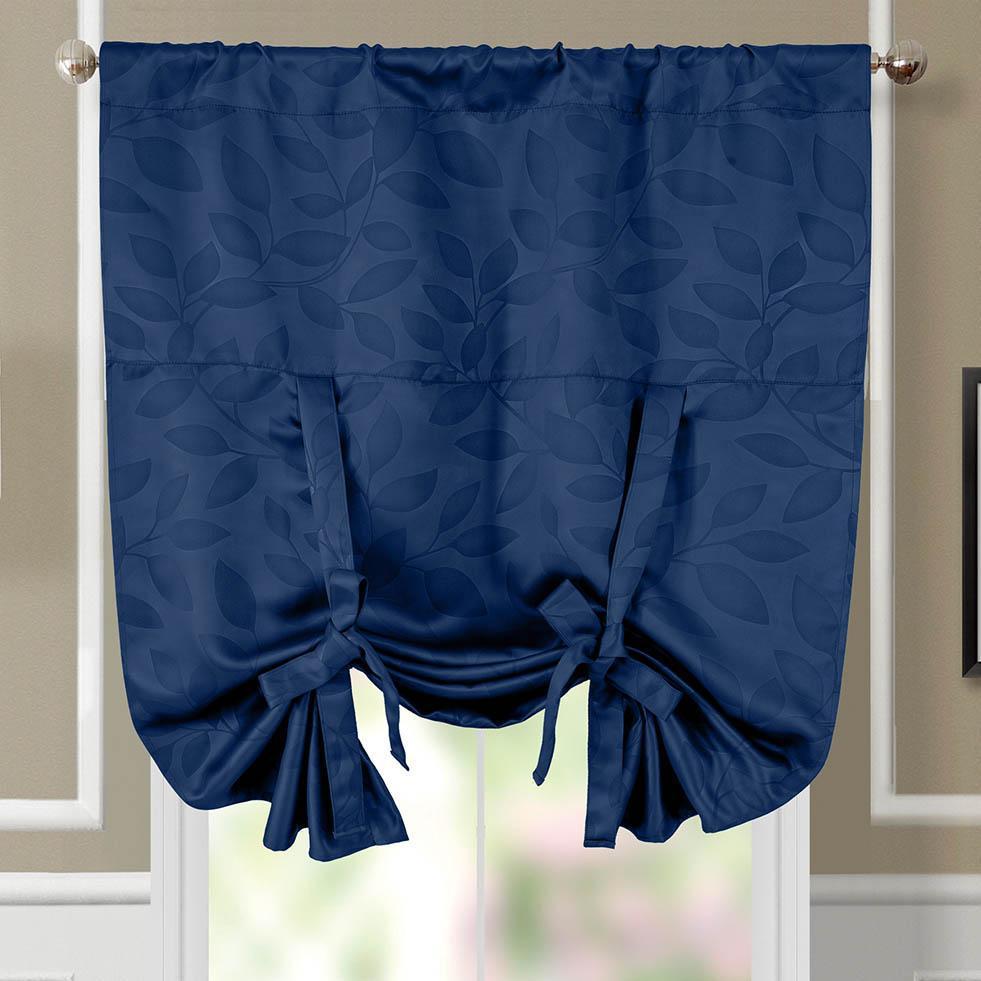 Tie Up Window Curtain Shade ( 37" W X 63" L) Virginia Rod Pocket Room Darkening