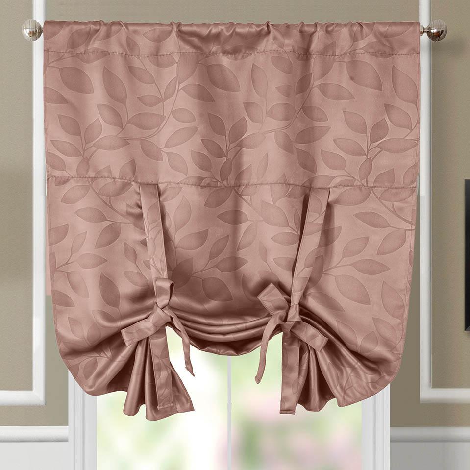 Tie Up Window Curtain Shade ( 37" W X 63" L) Virginia Rod Pocket Room Darkening