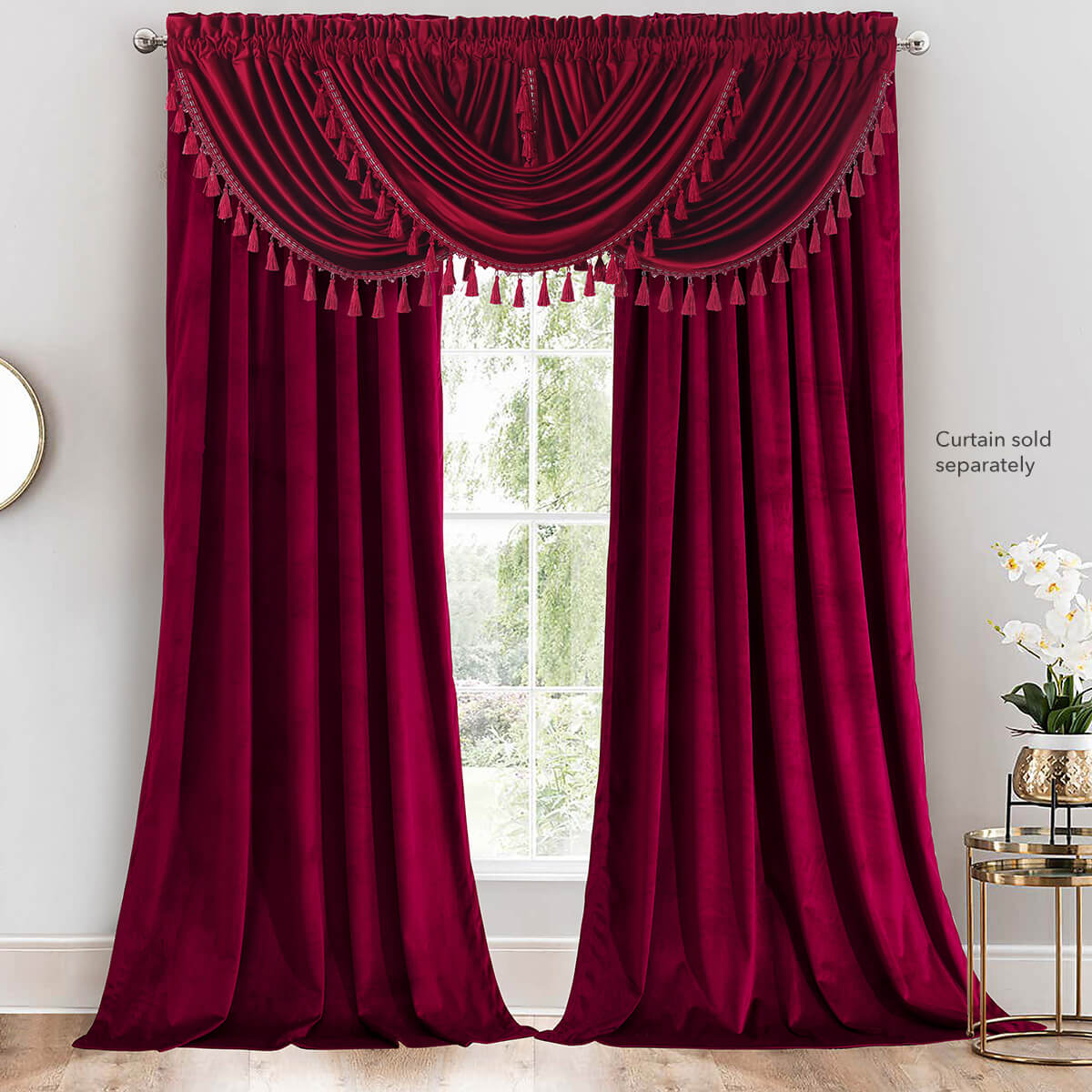 Heavyweight Velvet Waterfall Valance 57”Wx37”L (Single)