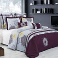 7 Piece Fifi 100% Cotton Embroidered Duvet Cover Set, Full/Queen